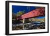 West Cornwall covered bridge over Housatonic River, West Cornwall, Connecticut, USA-null-Framed Photographic Print