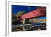 West Cornwall covered bridge over Housatonic River, West Cornwall, Connecticut, USA-null-Framed Photographic Print