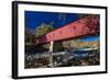 West Cornwall covered bridge over Housatonic River, West Cornwall, Connecticut, USA-null-Framed Photographic Print