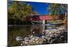 West Cornwall covered bridge over Housatonic River, West Cornwall, Connecticut, USA-null-Mounted Photographic Print