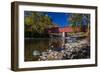 West Cornwall covered bridge over Housatonic River, West Cornwall, Connecticut, USA-null-Framed Photographic Print