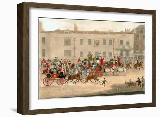 West Country Mails at the Gloucester Coffee House, Piccadilly, London-James Pollard-Framed Giclee Print