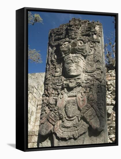 West Court, Stela P, Copan Archaeological Park, Copan, UNESCO World Heritage Site, Honduras-null-Framed Stretched Canvas