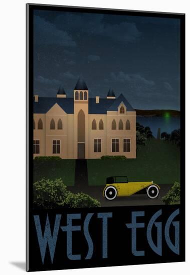 West Egg Retro Travel Poster-null-Mounted Poster