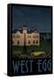 West Egg Retro Travel Poster-null-Framed Stretched Canvas