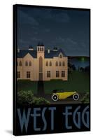 West Egg Retro Travel Poster-null-Stretched Canvas