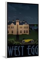West Egg Retro Travel Poster-null-Framed Poster