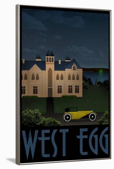 West Egg Retro Travel Poster-null-Framed Poster