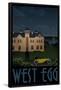 West Egg Retro Travel Poster-null-Framed Poster