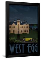 West Egg Retro Travel Poster-null-Framed Poster