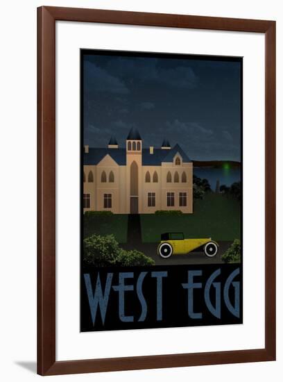 West Egg Retro Travel-null-Framed Art Print