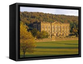 West Elevation, Chatsworth House in Autumn, Derbyshire, England-Nigel Francis-Framed Stretched Canvas