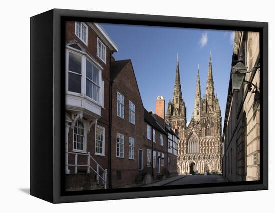 West Front, Lichfield Cathedral, Lichfield, Staffordshire, England, United Kingdom-Nick Servian-Framed Stretched Canvas