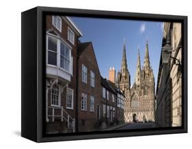 West Front, Lichfield Cathedral, Lichfield, Staffordshire, England, United Kingdom-Nick Servian-Framed Stretched Canvas