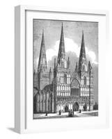 West Front of Lichfield Cathedral, Staffordshire, c1843-J Jackson-Framed Giclee Print