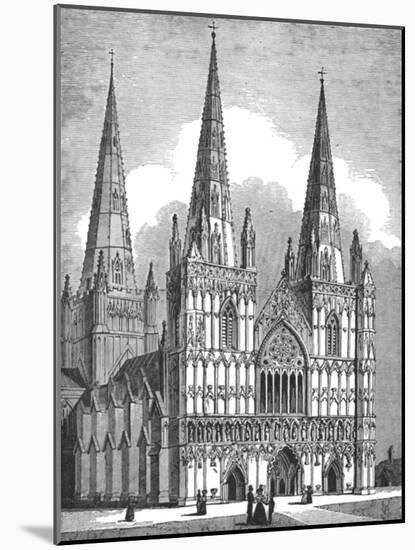 West Front of Lichfield Cathedral, Staffordshire, c1843-J Jackson-Mounted Giclee Print