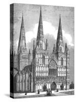 West Front of Lichfield Cathedral, Staffordshire, c1843-J Jackson-Stretched Canvas