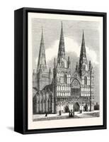 West Front of Lichfield Cathedral-null-Framed Stretched Canvas