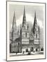 West Front of Lichfield Cathedral-null-Mounted Giclee Print