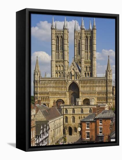 West Front of Lincoln Cathedral and Exchequer Gate, Lincoln, Lincolnshire, England, United Kingdom-Neale Clarke-Framed Stretched Canvas