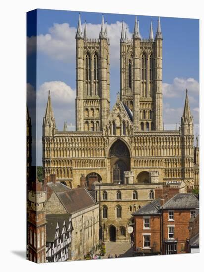 West Front of Lincoln Cathedral and Exchequer Gate, Lincoln, Lincolnshire, England, United Kingdom-Neale Clarke-Stretched Canvas