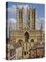 West Front of Lincoln Cathedral and Exchequer Gate, Lincoln, Lincolnshire, England, United Kingdom-Neale Clarke-Stretched Canvas