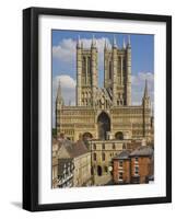 West Front of Lincoln Cathedral and Exchequer Gate, Lincoln, Lincolnshire, England, United Kingdom-Neale Clarke-Framed Photographic Print