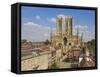 West Front of Lincoln Cathedral and Exchequer Gate, Lincoln, Lincolnshire, England, United Kingdom-Neale Clarke-Framed Stretched Canvas