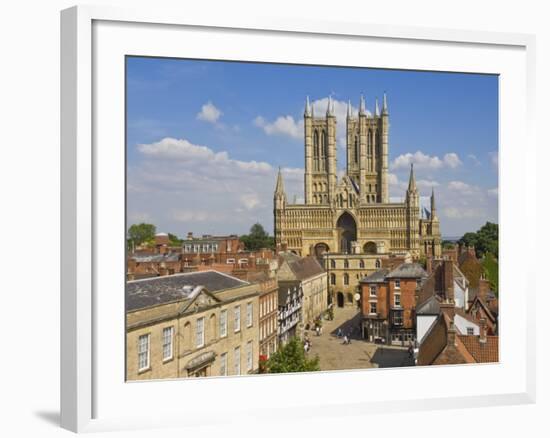 West Front of Lincoln Cathedral and Exchequer Gate, Lincoln, Lincolnshire, England, United Kingdom-Neale Clarke-Framed Photographic Print