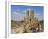 West Front of Lincoln Cathedral and Exchequer Gate, Lincoln, Lincolnshire, England, United Kingdom-Neale Clarke-Framed Photographic Print