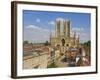 West Front of Lincoln Cathedral and Exchequer Gate, Lincoln, Lincolnshire, England, United Kingdom-Neale Clarke-Framed Photographic Print