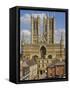 West Front of Lincoln Cathedral and Exchequer Gate, Lincoln, Lincolnshire, England, United Kingdom-Neale Clarke-Framed Stretched Canvas