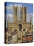 West Front of Lincoln Cathedral and Exchequer Gate, Lincoln, Lincolnshire, England, United Kingdom-Neale Clarke-Stretched Canvas