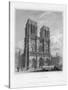 West Front of Notre Dame, Paris, France, 1822-Robert Sands-Stretched Canvas