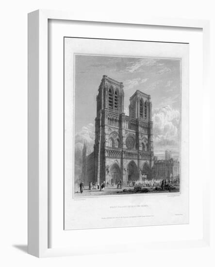 West Front of Notre Dame, Paris, France, 1822-Robert Sands-Framed Giclee Print