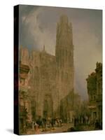 West Front of Notre Dame, Rouen-David Roberts-Stretched Canvas