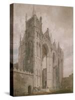 West Front of Peterborough Cathedral, 1794 (Watercolour over Indications in Graphite)-Thomas Girtin-Stretched Canvas