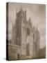 West Front of Peterborough Cathedral, 1794 (Watercolour over Indications in Graphite)-Thomas Girtin-Stretched Canvas