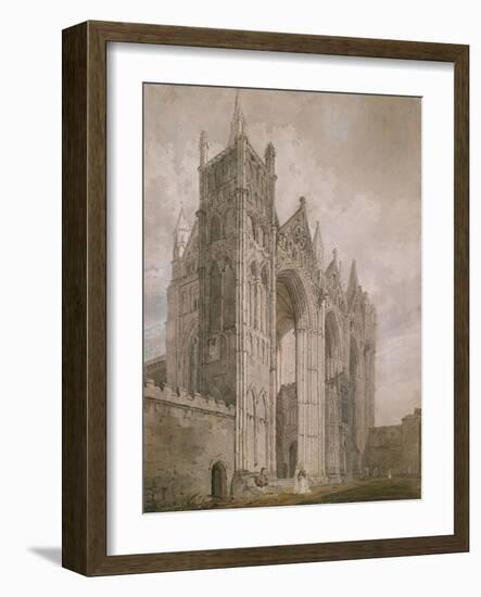 West Front of Peterborough Cathedral, 1794 (Watercolour over Indications in Graphite)-Thomas Girtin-Framed Giclee Print