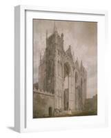 West Front of Peterborough Cathedral, 1794 (Watercolour over Indications in Graphite)-Thomas Girtin-Framed Giclee Print