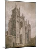 West Front of Peterborough Cathedral, 1794 (Watercolour over Indications in Graphite)-Thomas Girtin-Mounted Giclee Print