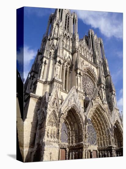 West Front of Reims Cathedral, Dating from 13th and 14th Centuries, France-Ian Griffiths-Stretched Canvas