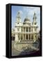 West front of St. Paul's Cathedral, designed by Sir Christopher Wren-null-Framed Stretched Canvas