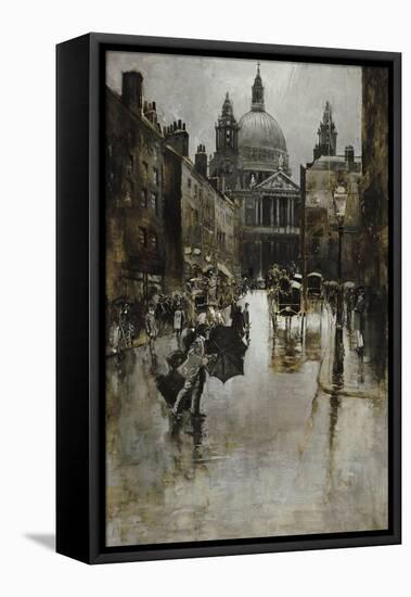 West Front of St. Paul's from Ludgate Hill-Joseph Pennell-Framed Stretched Canvas