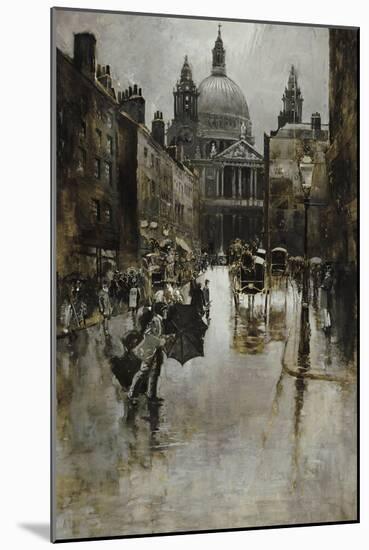 West Front of St. Paul's from Ludgate Hill-Joseph Pennell-Mounted Giclee Print