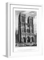 West Front of the Church of Notre Dame De Paris, France, 1828-J Tingle-Framed Giclee Print