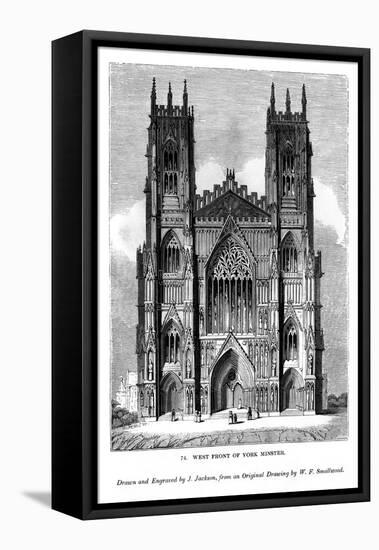 West Front of York Minster, C1820-1830-J Jackson-Framed Stretched Canvas