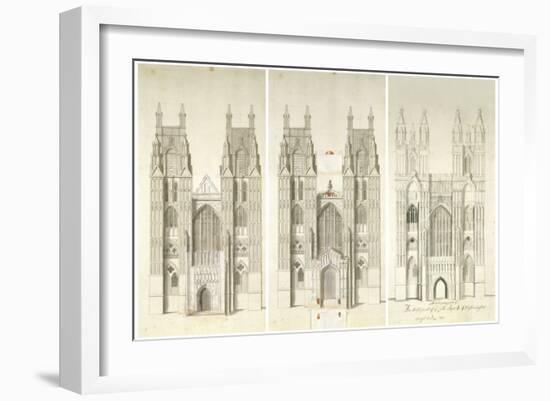 West Front Tower-Nicholas Hawksmoor-Framed Art Print