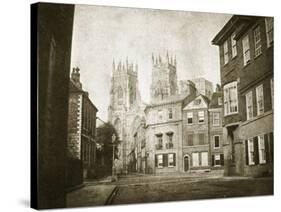 West Front, York Minster, from Lendall Street, 1845 (B/W Photo)-William Henry Fox Talbot-Stretched Canvas