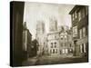 West Front, York Minster, from Lendall Street, 1845 (B/W Photo)-William Henry Fox Talbot-Stretched Canvas